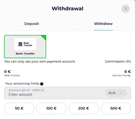 Withdrawal King Hills casino 